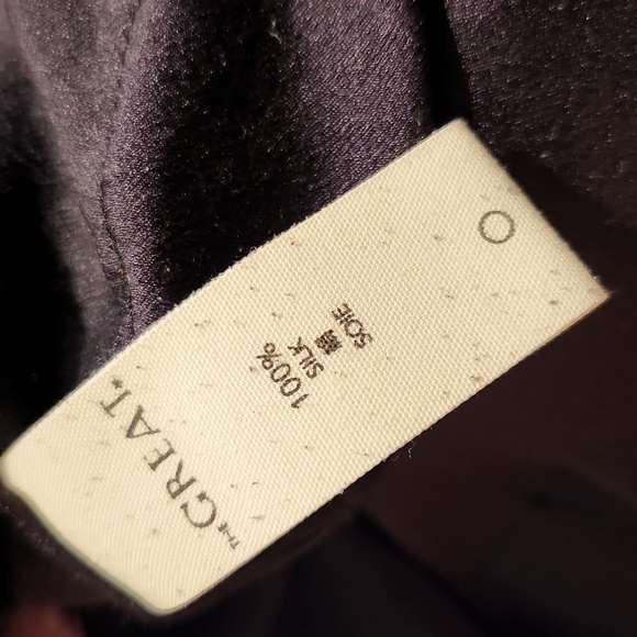 The GREAT. size 1 small black silk ruffle blouse - Picture 5 of 10